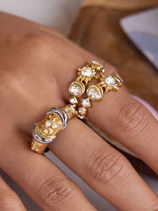 Stainless Steel irregular hip hop band ring